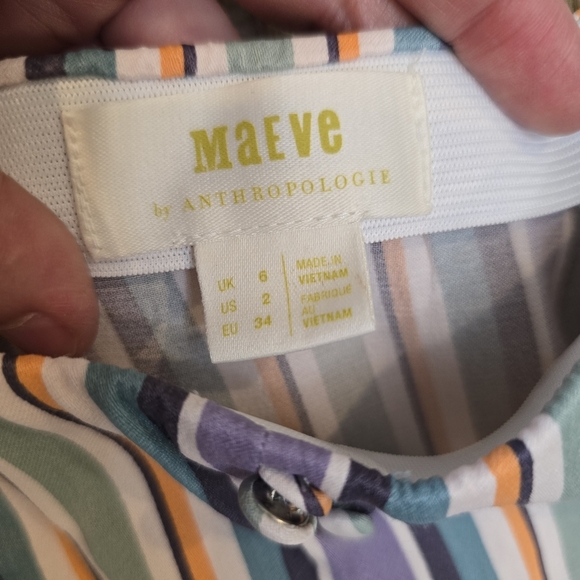 Maeve By Anthropologie Freya Striped Button Front Satin Midi Skirt In Multi US 2 - Picture 2 of 13